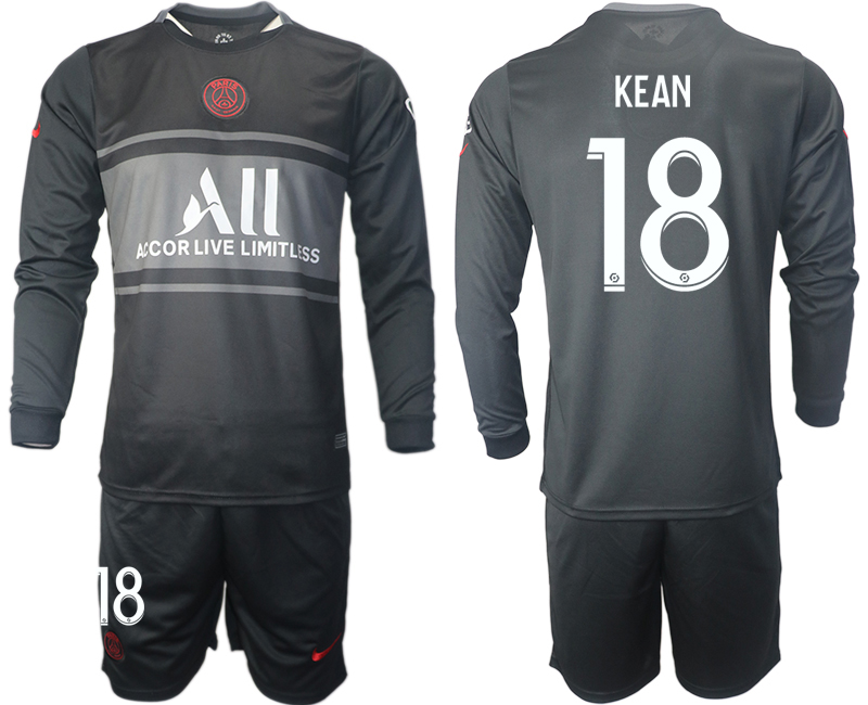 Men 2021-2022 Club Paris St German Second away black Long Sleeve #18 Soccer Jersey->paris st german jersey->Soccer Club Jersey